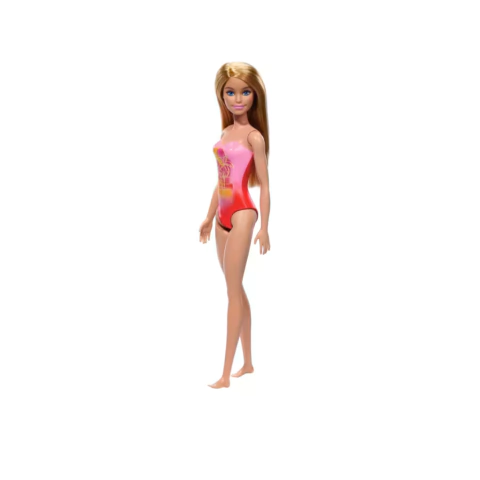Barbie Praia com Maiô Rosa Tropical – Boneca Modelo Verão Poolside
