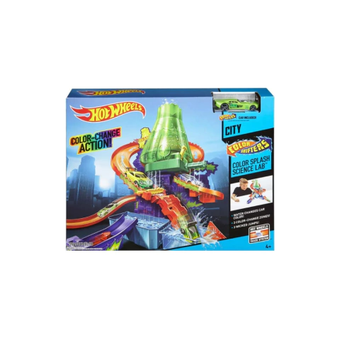 Hot Wheels Color Splash Science Lab – Pista com Carros que Mudam de Cor e Ação Radical com Água