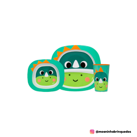 Kit Refeição Zoo Dino Buba 16306 – Prato, Bowl e Copo Infantil, Livre de BPA, para Bebês +6 Meses - comprar online