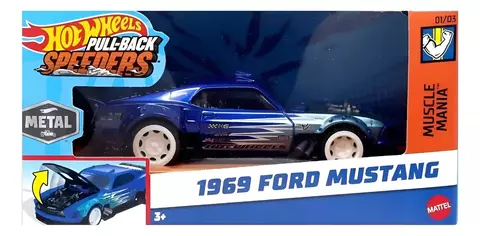 Carrinho 1969 Ford Mustang – Muscle Mania | Hot Wheels Pull-Back Speeders
