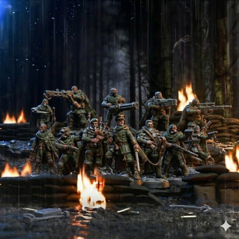Kill Team Death Korps - Proxy | Warhammer 40k - Resina ABS Semi-flex Alta Resistência Super Resolução | Sem Pintura