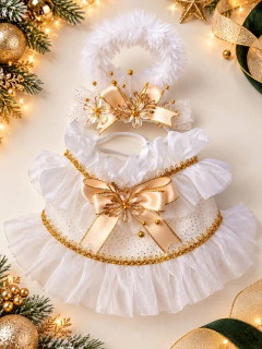 Conjunto Anjo (Fêmea) | Bandana + Auréola