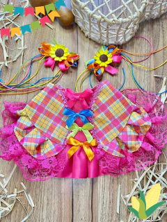 Conjunto Alegria | Bandana + 2 Lacinhos