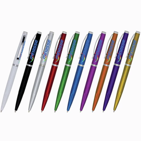 100 Canetas Mod. 12187 Brindes Personalizados Impr. Colorida