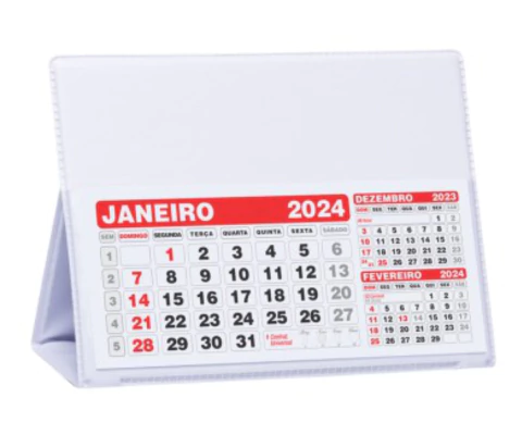 50 Calendario De Mesa Pvc Grande 16,7x11,5 Sem Personalizaçã