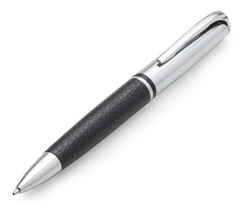 100 Canetas Metal Detalhe Couro Er 133 Personalizada A Laser