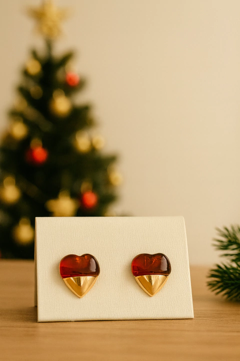 Binco de coração marrom