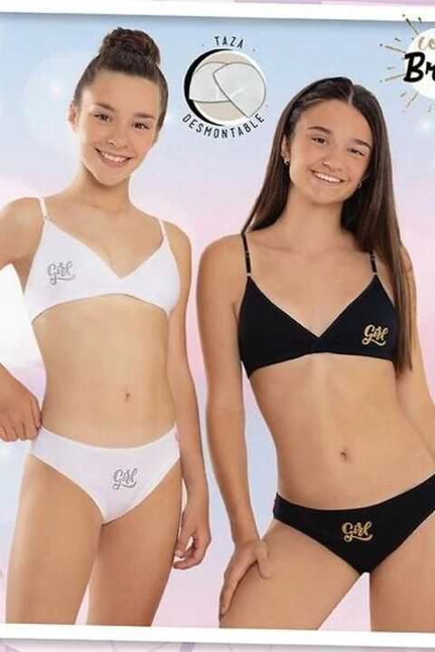 MAREY 3019 Conjunto Teen Algodon Y Lycra Estampado Con Taza Desmontabl