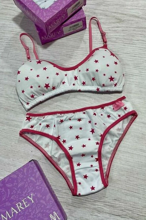 MAREY 3027 Conjunto Teen Algodon Y Lycra Estampado Con Taza Desmontabl