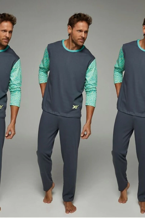 XY 8025 Pijama De Dos Piezas. Camiseta Cuello Redondo Con Mangas De Je