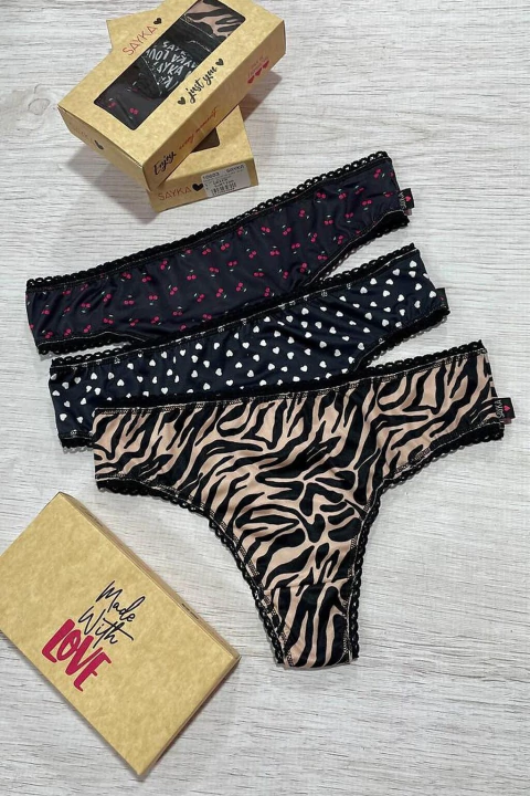 SAYKA 10603 Culotte Less Microfibra Estampada