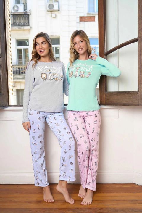 LENCATEX 25356 Pijama De Jersey- Línea Perritos