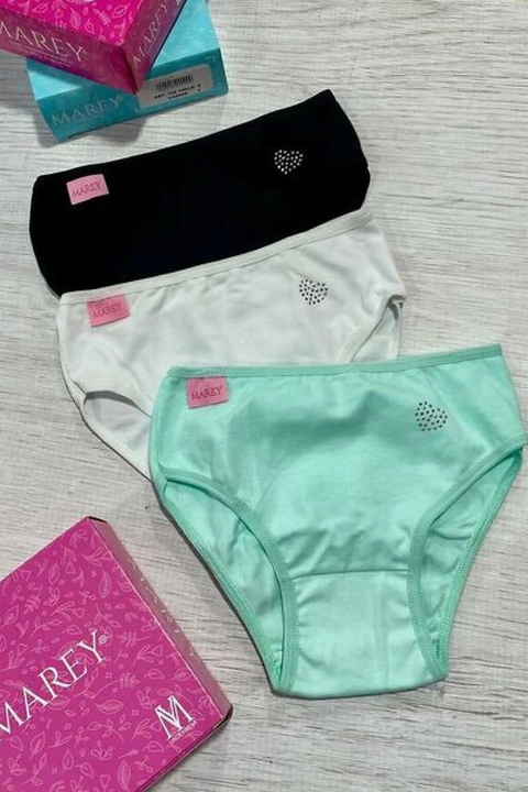 MAREY 100 Pack X 3 Bombacha De Nena Con Strass