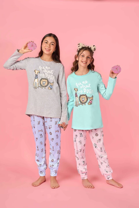 LENCATEX 25951 Pijama De Jersey- Línea Perritos