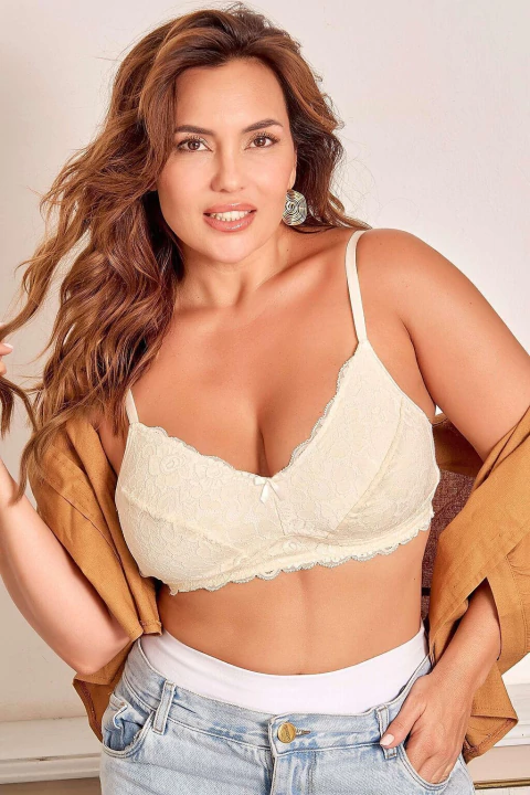 TIENTO 1006 Corpiño Confort Taza Doble Sin Arco De Algodon, Lycra Y Pu