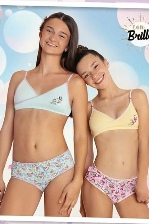 MAREY 522 Conjunto Cruzado Algodon Y Lycra Con Culotte