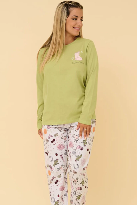 MARCELA KOURY 4279 Conjunto Jer.removible Manga Larga Con Estampado Y