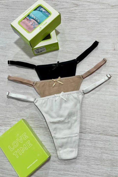 JE TAIME 1502P Tanga Regulable Basica Lisa Algodon Y Lycra