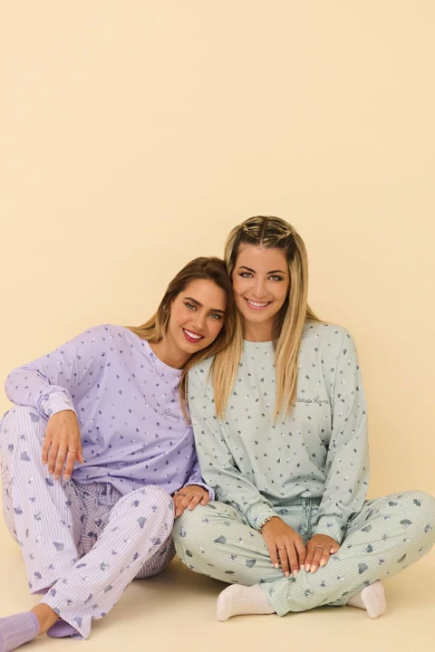 MARCELA KOURY 4285 Conjunto Estampado Removible Manga Larga Con Estamp