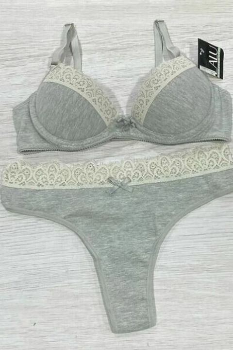 LALU 2103 Conjunto Taza Soft Algodon Y Lycra Con Puntilla Y Base. Tall