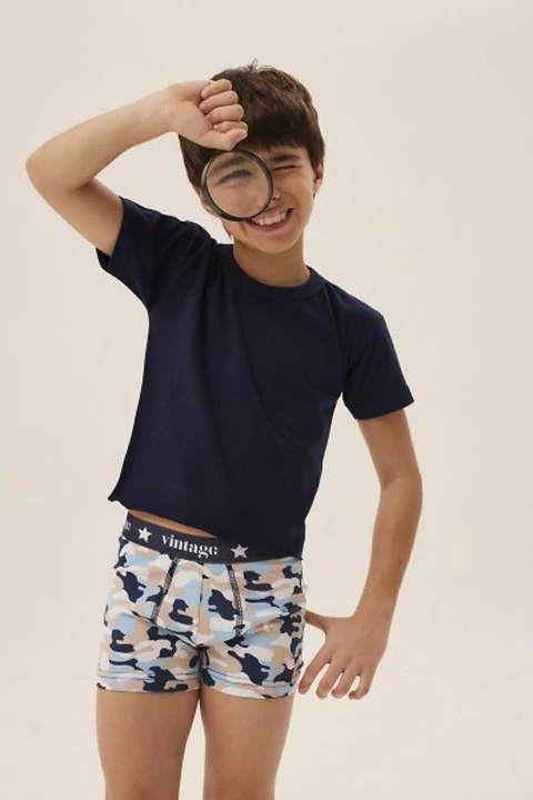 VINTAGE 302 Boxer Niño Algodon Y Lycra Estampado