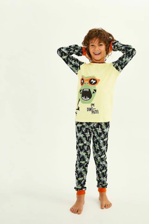 XY 8099 J Pijama De Dos Piezas. Camiseta Con Mangas De Jersey Estampad