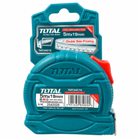 CINTA METRICA 5MT x 19MM PLASTICA DOBLE CARA