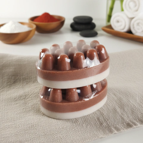 Sabonete Massageador com Bucha Natural - Argila Branca e Vermelha - comprar online