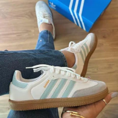 Imagem do TENIS AD BRANCO LISTRAS AZUL