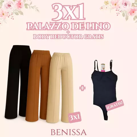 3X1 PALAZZOS DE LINO + BODY REDUCTOR ¡DE REGALO! - comprar online