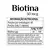 Frasco preto com tampa dourada do suplemento alimentar Biotina 30 mcg NatusDay, contendo 60 cápsulas softgel, indicado para uso diário com 1 cápsula por dia. Auxilia no metabolismo e na manutenção das mucosas.