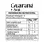 Frasco preto com tampa dourada de suplemento alimentar NatusDay Guaraná e Açaí em cápsulas, contendo 60 cápsulas softgel, destacando 715mg por cápsula e 75mg de cafeína por porção.