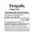 Frasco preto com tampa dourada de suplemento alimentar Própolis Cáps Gel 9Extrato) NatusDay Premium, contendo 60 cápsulas softgel, com extrato de própolis em cápsulas gel de 500mg, destacando rápida absorção e fácil de engolir