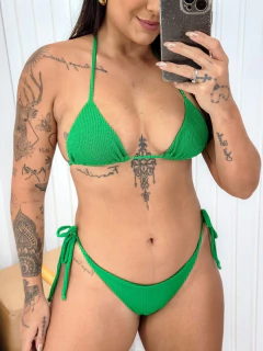 Biquíni cortininha lacinho texturizado - Agatha Moda Praia & Fitness