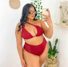 Biquíni cortininha três tiras - Plus Size na internet
