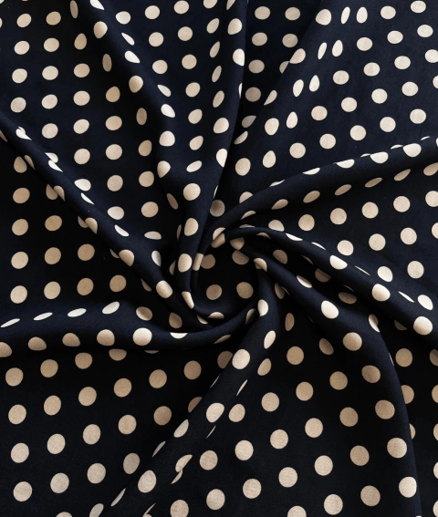 TECIDO LIOCEL PÓA BEGE FUNDO PRETO - comprar online