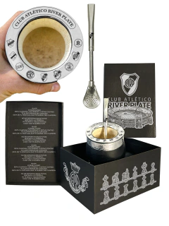MATE RIVER PLATE ALTA PRECISIÓN + CAJA DE PRESENTACION GRABADA + BOMBILLA GRABADA - - comprar online