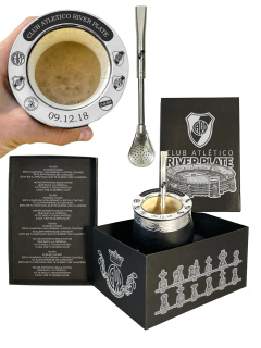 MATE RIVER PLATE ALTA PRECISIÓN + CAJA DE PRESENTACION GRABADA + BOMBILLA GRABADA - - comprar online