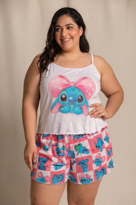 Baby Doll Plus Size Stitch Coração