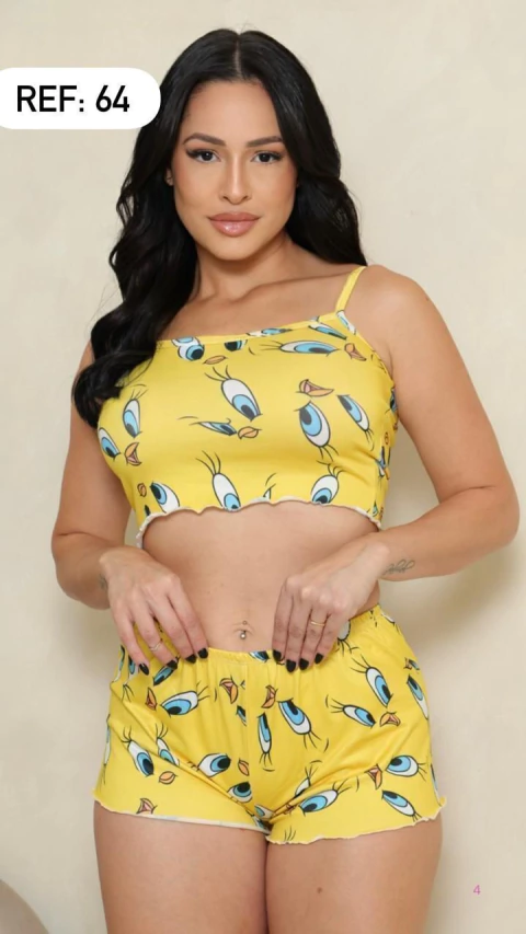 BABY DOLL CROPPED ESTAMPADO - REF 64 ATACADO