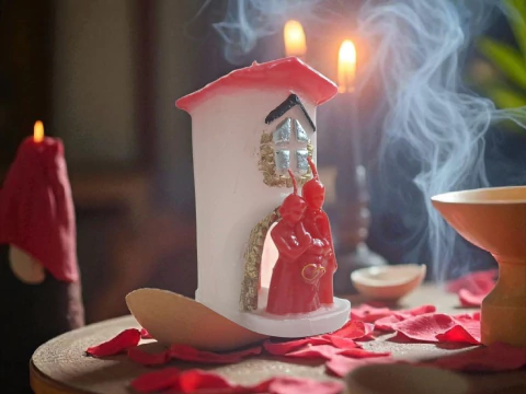 Vela de Forma Capilla de Novios Union de Parejas / Rituales de Amor