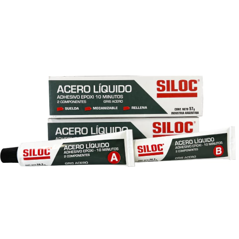 Acero Liquido Siloc 57g - Adhesivo Epoxi Suelda Rellena Pega
