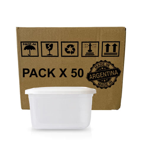 Tapers Plasticos Chico Hermetico X50 Unidades Apto Microondas Freezer - comprar online