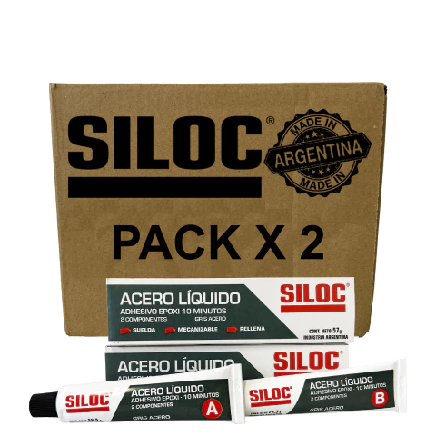 Acero Liquido Siloc 57g - Adhesivo Epoxi Suelda Rellena Pega - Pack X2 - comprar online