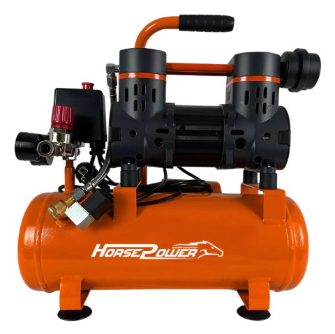 Compresor De Aire Sin Aceite 9 Lts - 1100w / 1,5 Hp - Con Doble Manometro