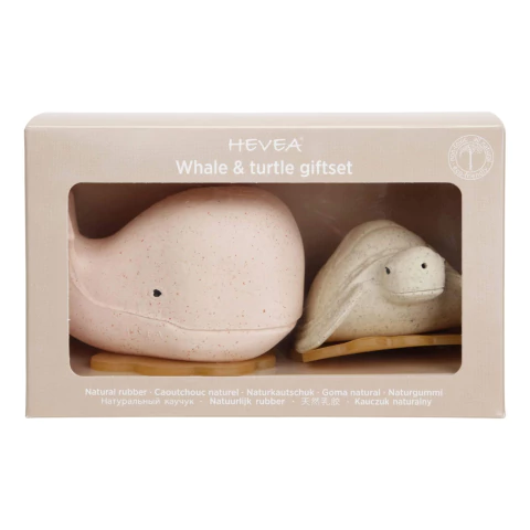 Set para baño Ballena y Tortugo de HEVEA® rosada - comprar en línea