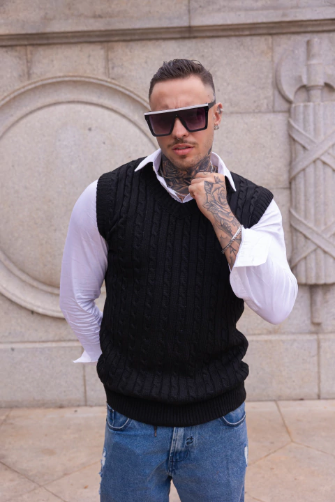 Óculos Oversized Futurista – Barra Prateada