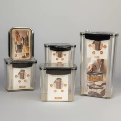 Kit Potes Herméticos Multigrãos 5 Peças Resistente com Trava Empilhável Transparente - comprar online