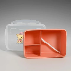 Lancheira Infantil Hermética Com Divisória E Trava Com 3 Compartimentos Mais Talher - comprar online