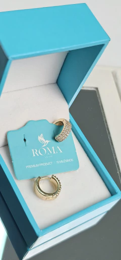 Argola click cravejada grossa REF: BR244 - Marrent@